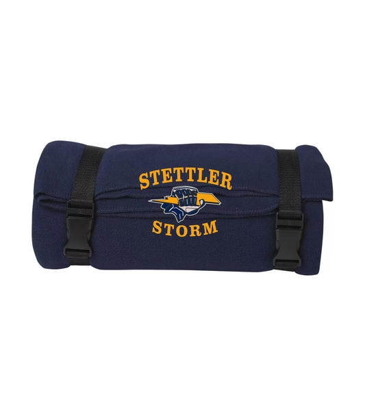 FLEECE BLANKET WITH CARRY STRAP - F1101 - STETTLER STORM - EMB